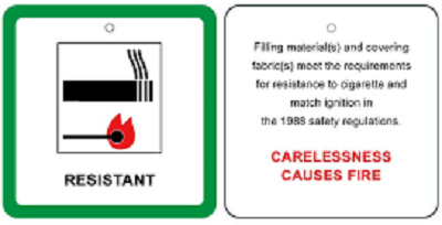 furniture fire label